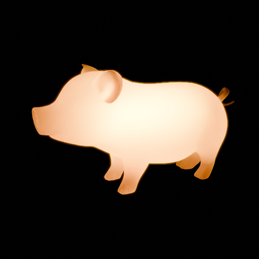 【Blender】 豚と子豚の間接照明 Indirect lighting of pig and piglet