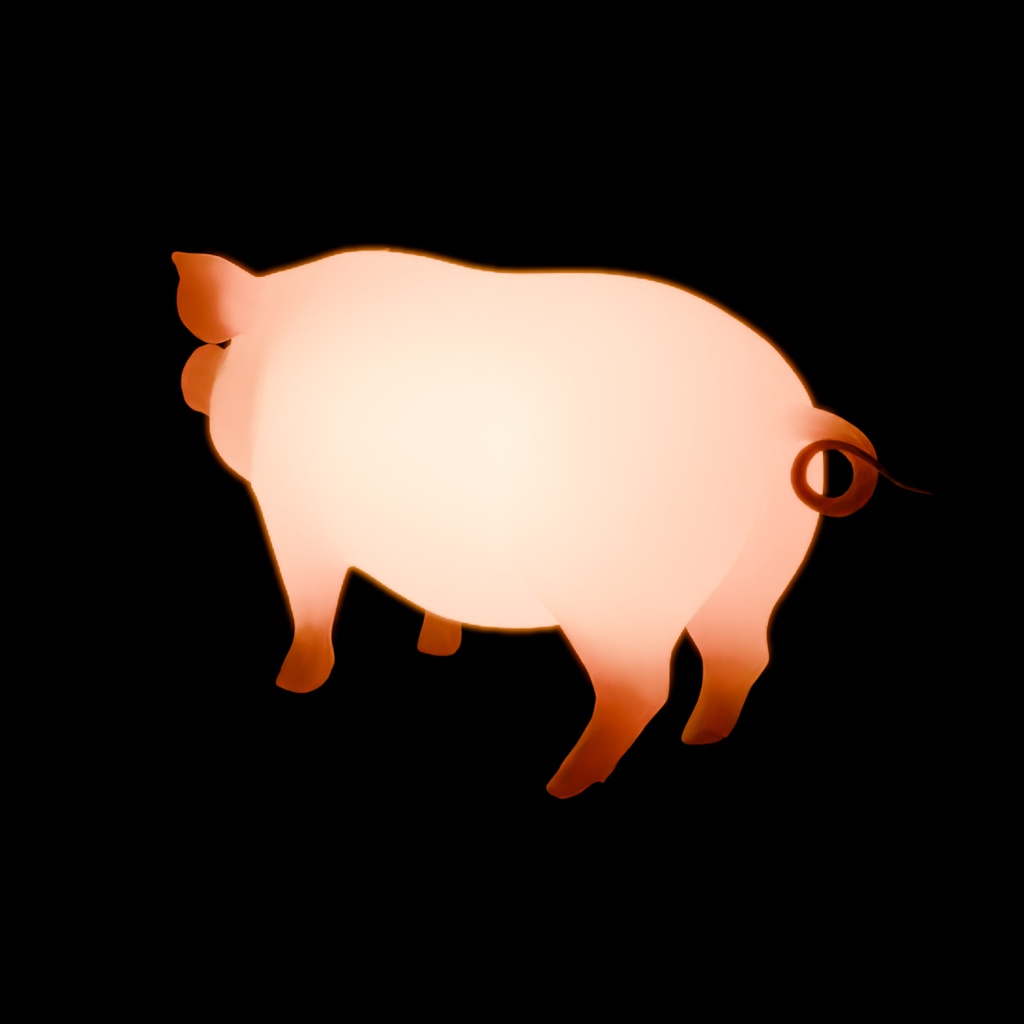 【Blender】 豚と子豚の間接照明 Indirect lighting of pig and piglet