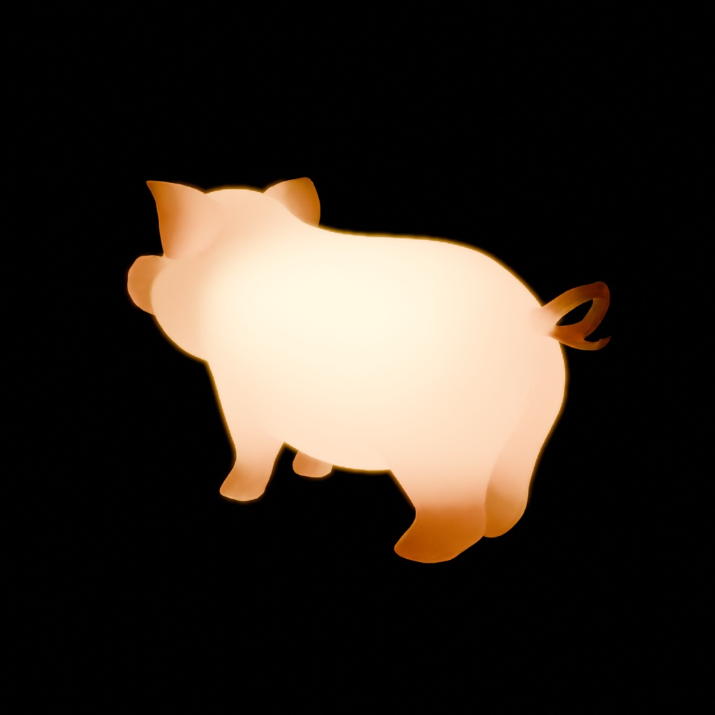 【Blender】 豚と子豚の間接照明 Indirect lighting of pig and piglet