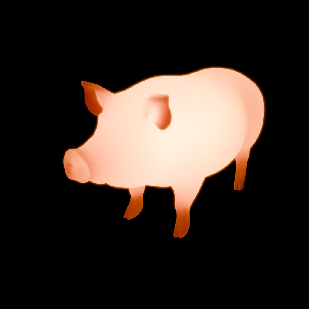 【Blender】 豚と子豚の間接照明 Indirect lighting of pig and piglet