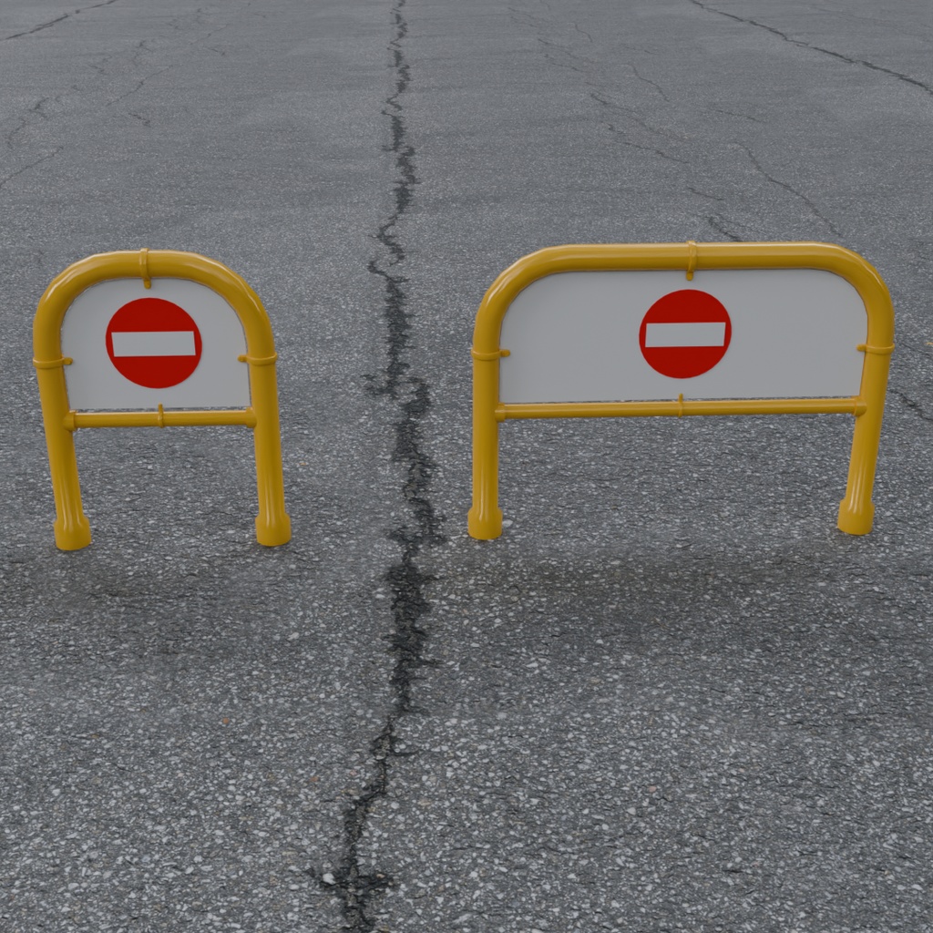 【Blender】 車止めゲートセット Car stop gate set