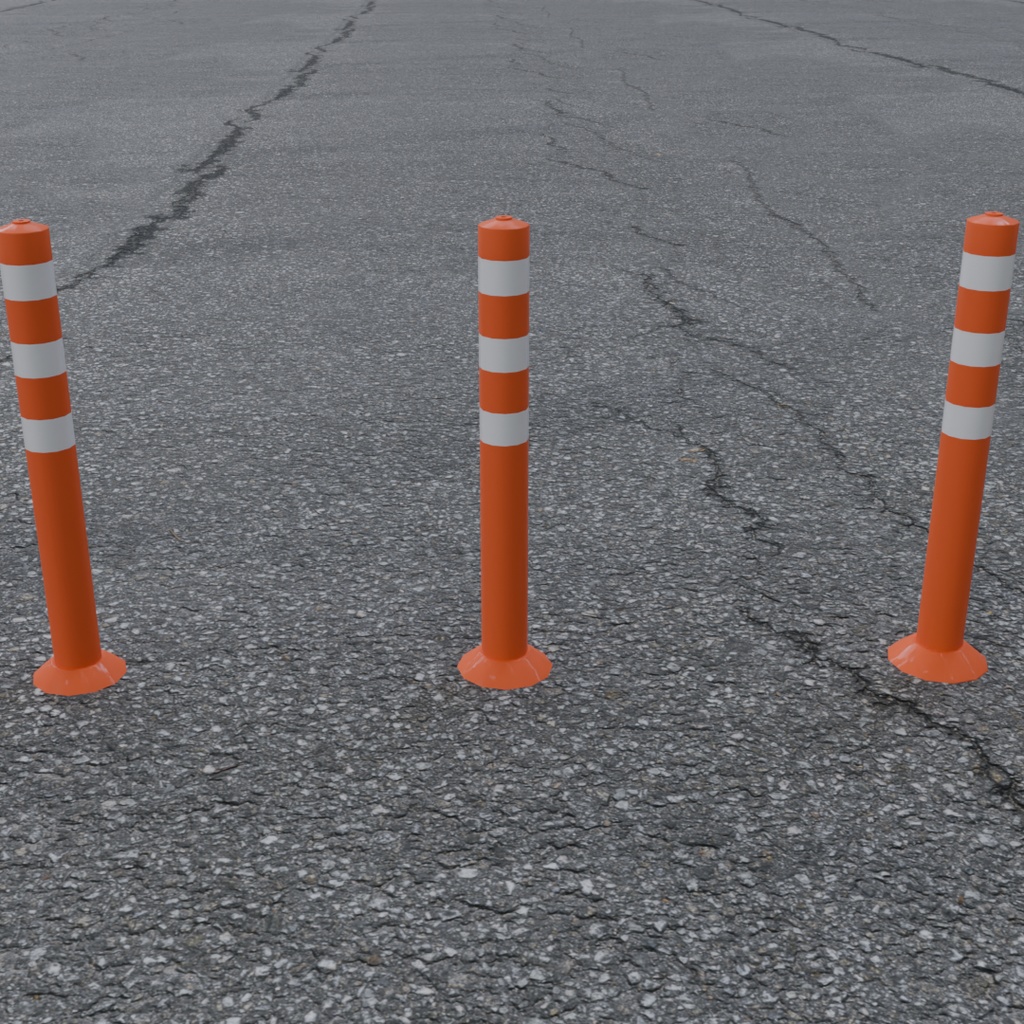 【Blender】 車止めゲートセット Car stop gate set