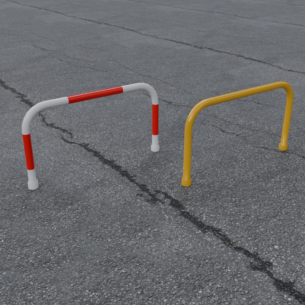 【Blender】 車止めゲートセット Car stop gate set