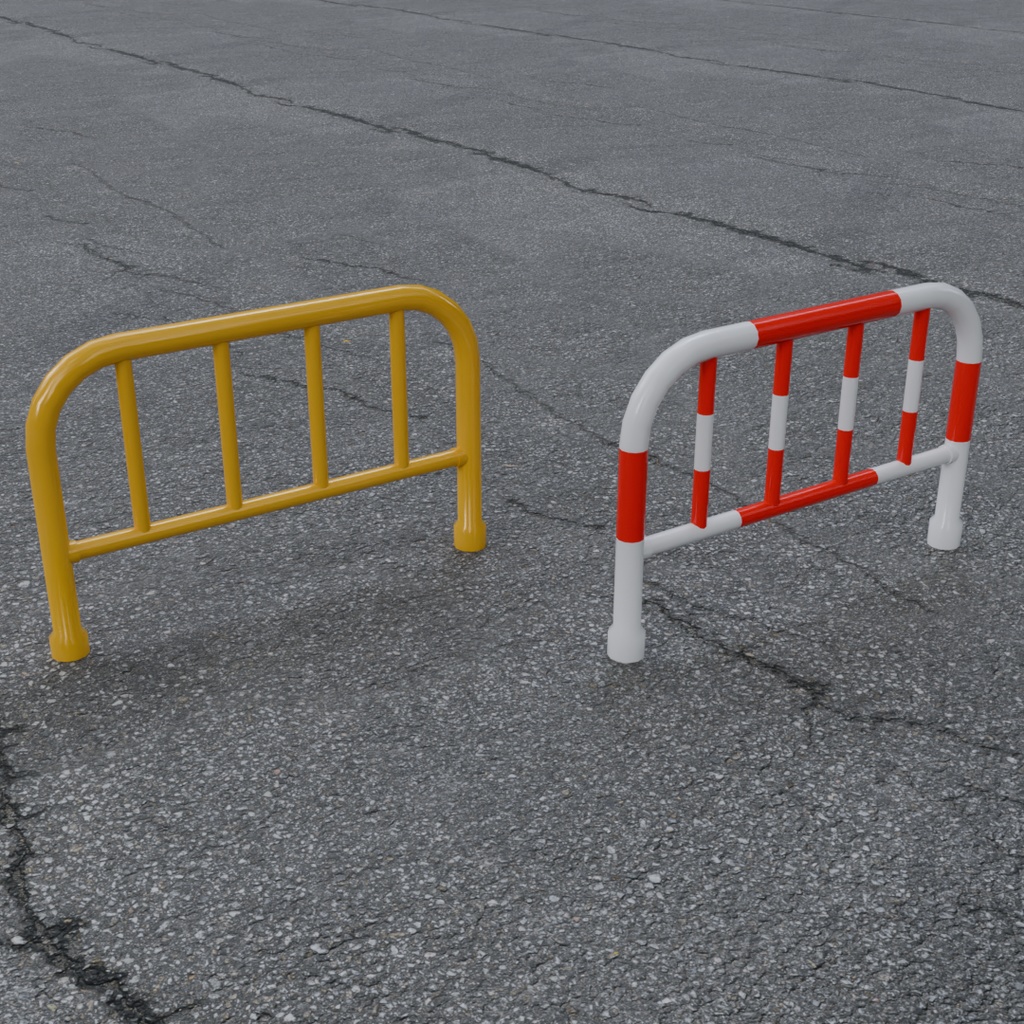 【Blender】 車止めゲートセット Car stop gate set