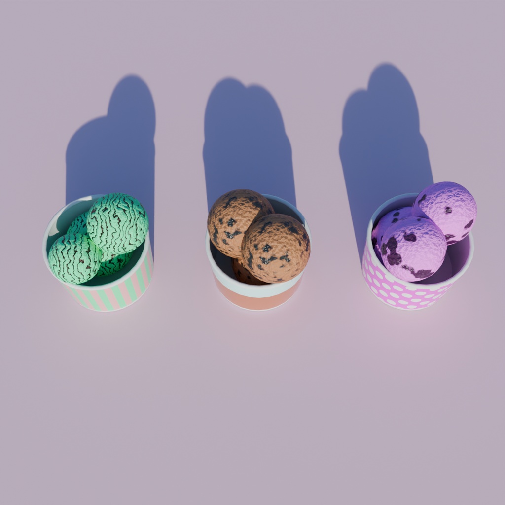 【Blender】 アイスクリームセット Icecream set