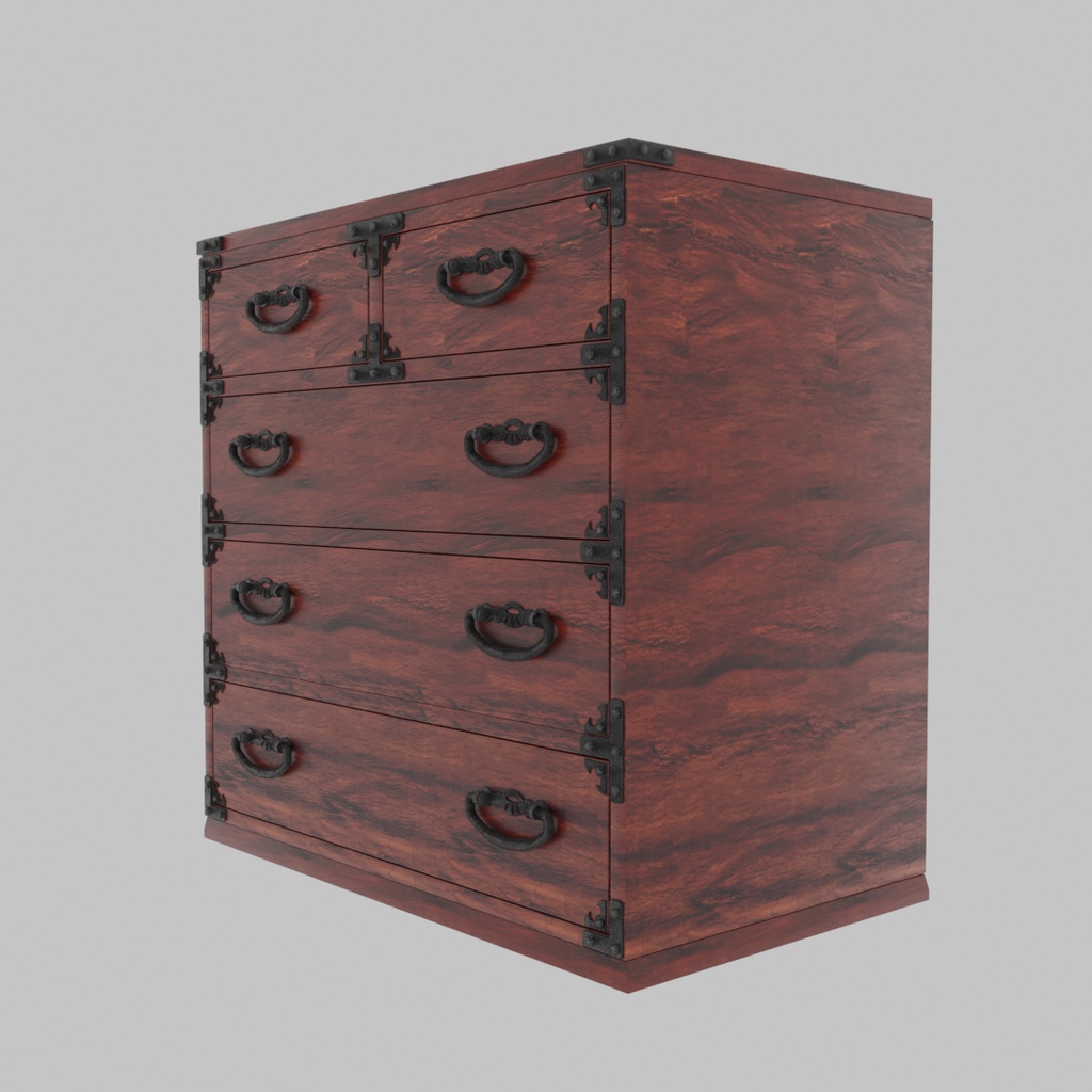 【Blender】 日本の古典的な箪笥 Classic Japanese Tansu