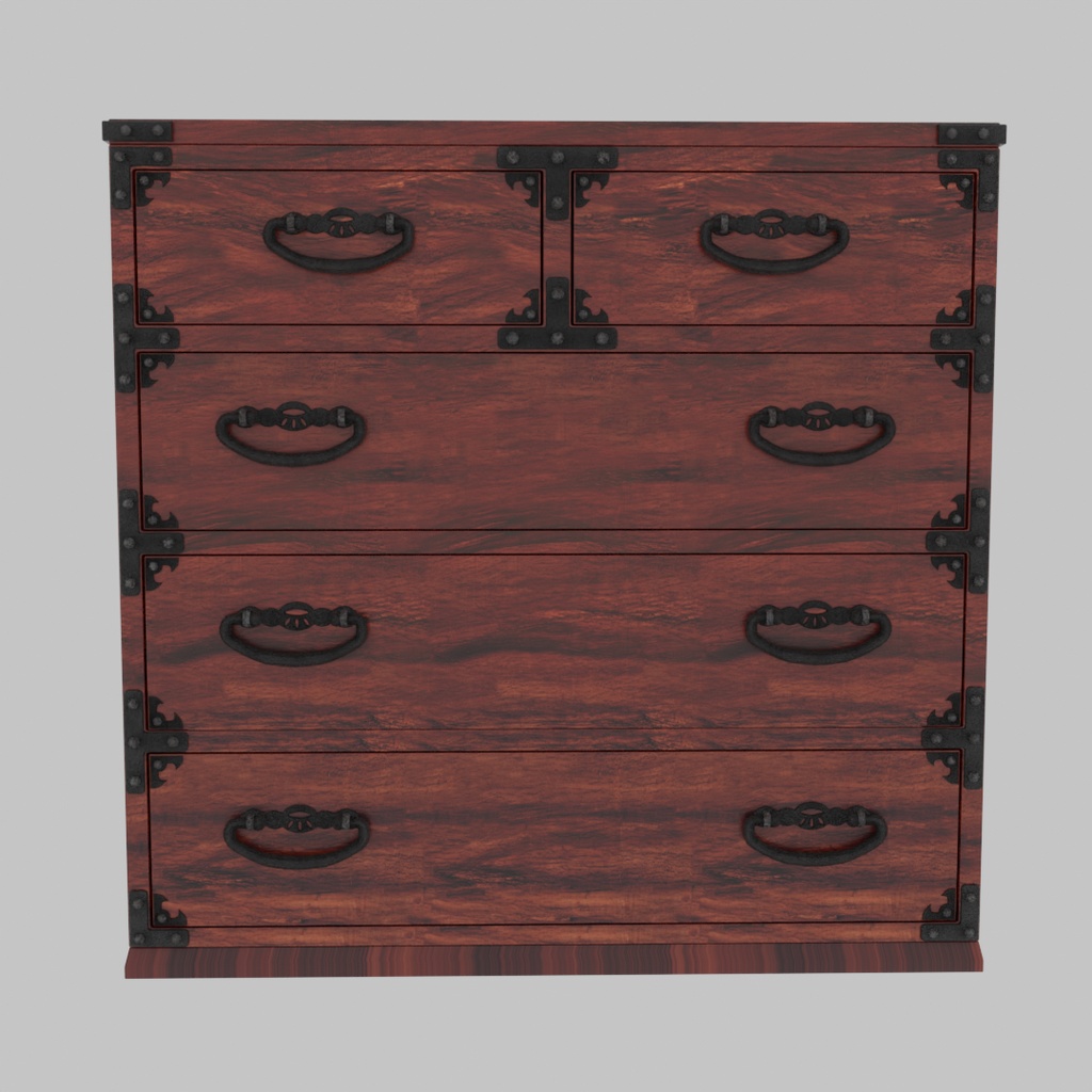 【Blender】 日本の古典的な箪笥 Classic Japanese Tansu