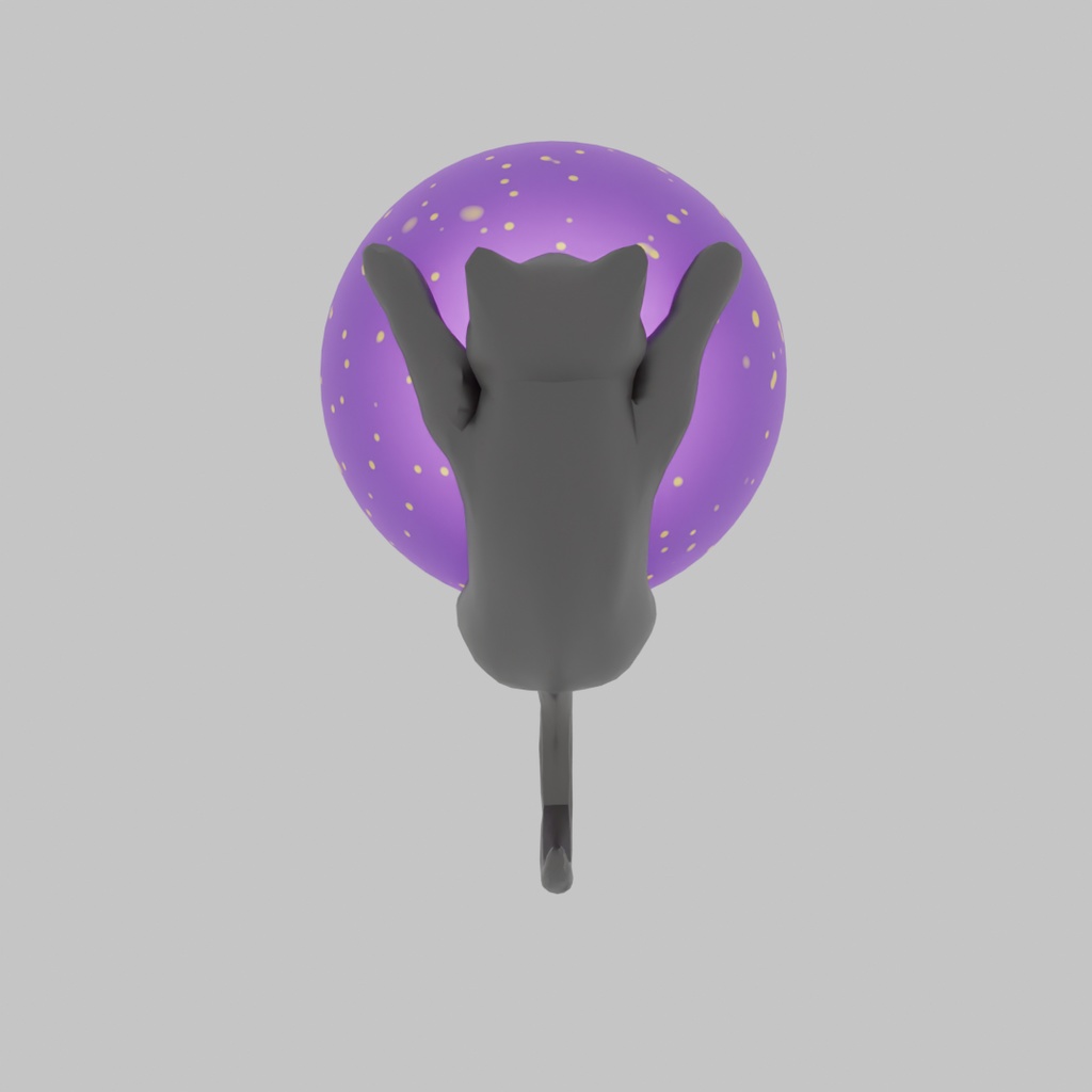 【Blender】 ボールにしがみつく猫のライト Cat lights clinging to ball