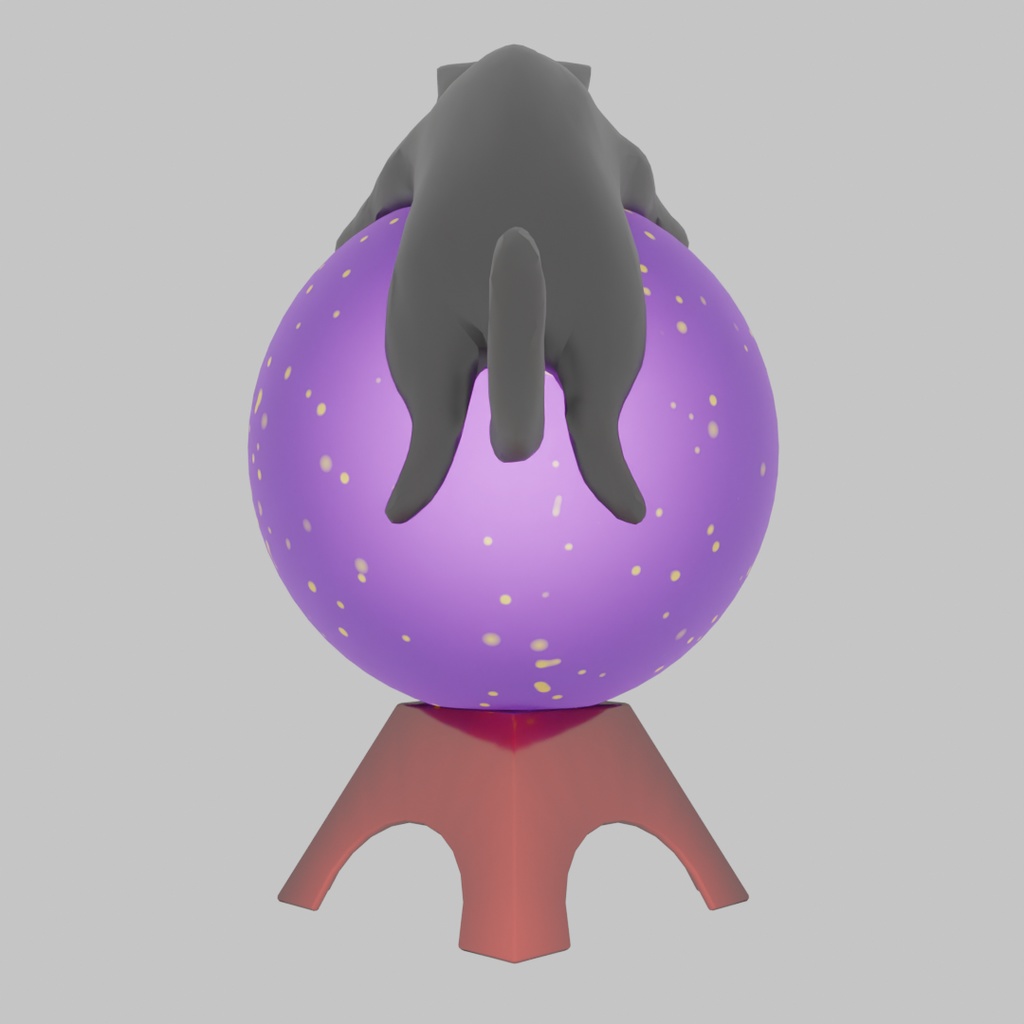 【Blender】 ボールにしがみつく猫のライト Cat lights clinging to ball