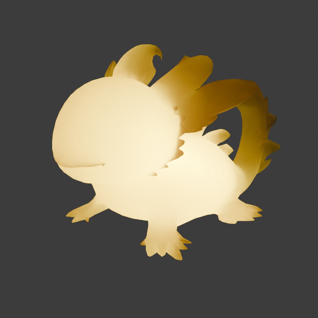 【Blender】 ウーパールーパーの間接照明 Indirect lighting for Axolotl