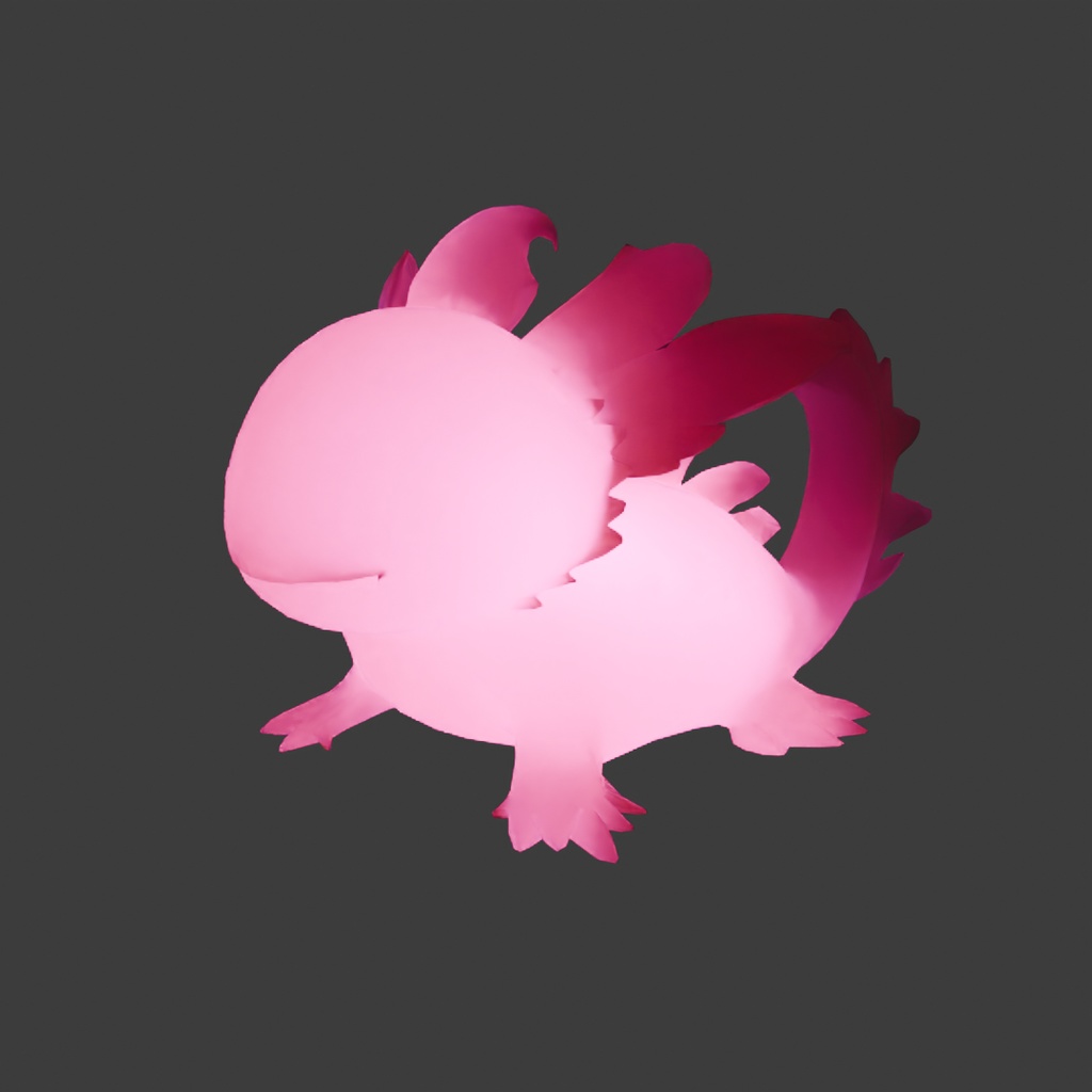 【Blender】 ウーパールーパーの間接照明 Indirect lighting for Axolotl