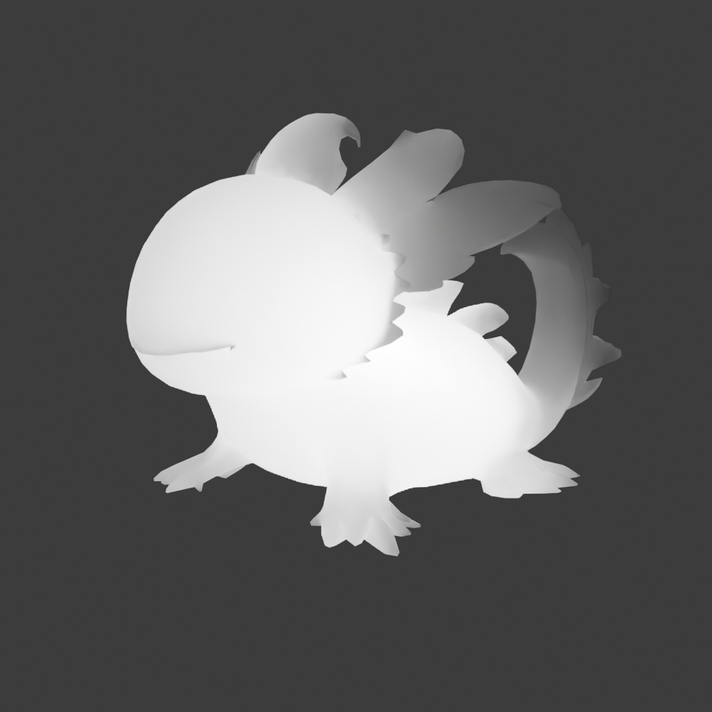 【Blender】 ウーパールーパーの間接照明 Indirect lighting for Axolotl