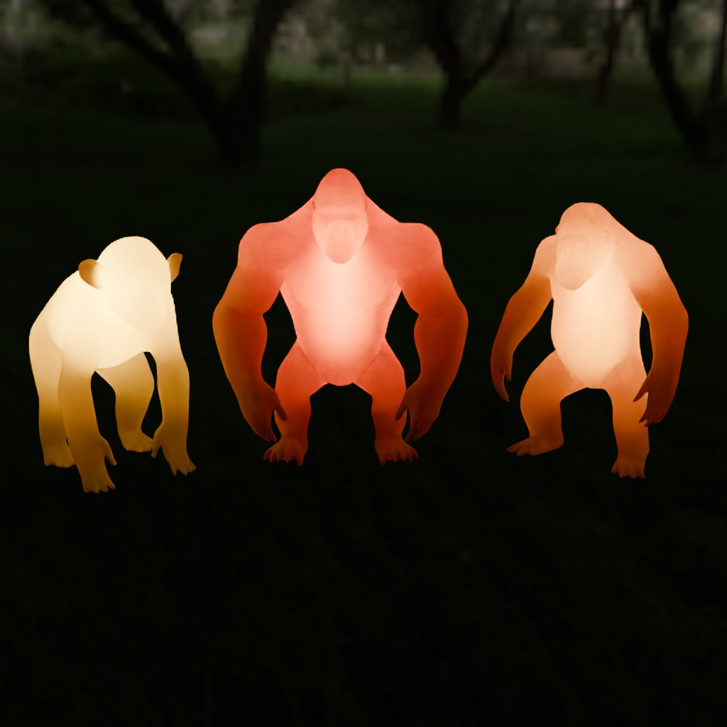 【Blender】 大型サルの間接照明 Indirect lighting for large monkeys