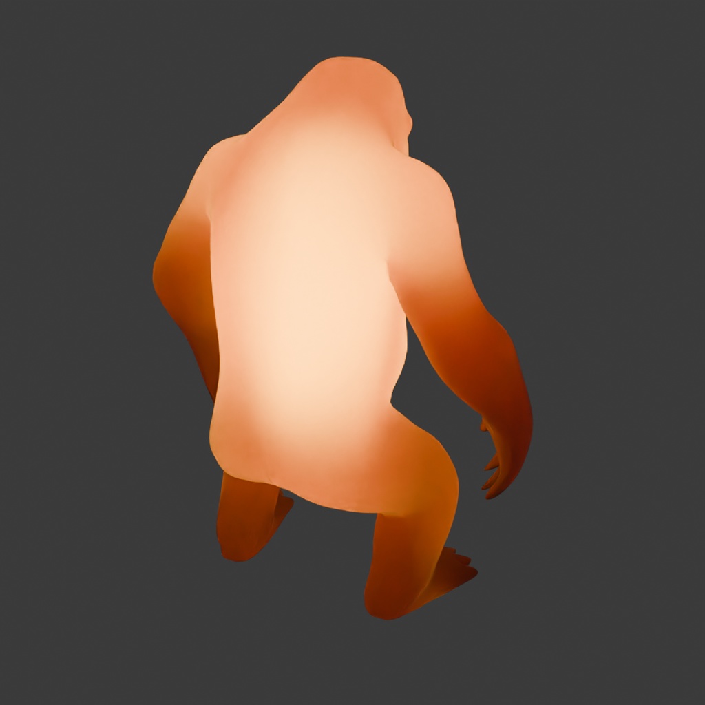 【Blender】 大型サルの間接照明 Indirect lighting for large monkeys