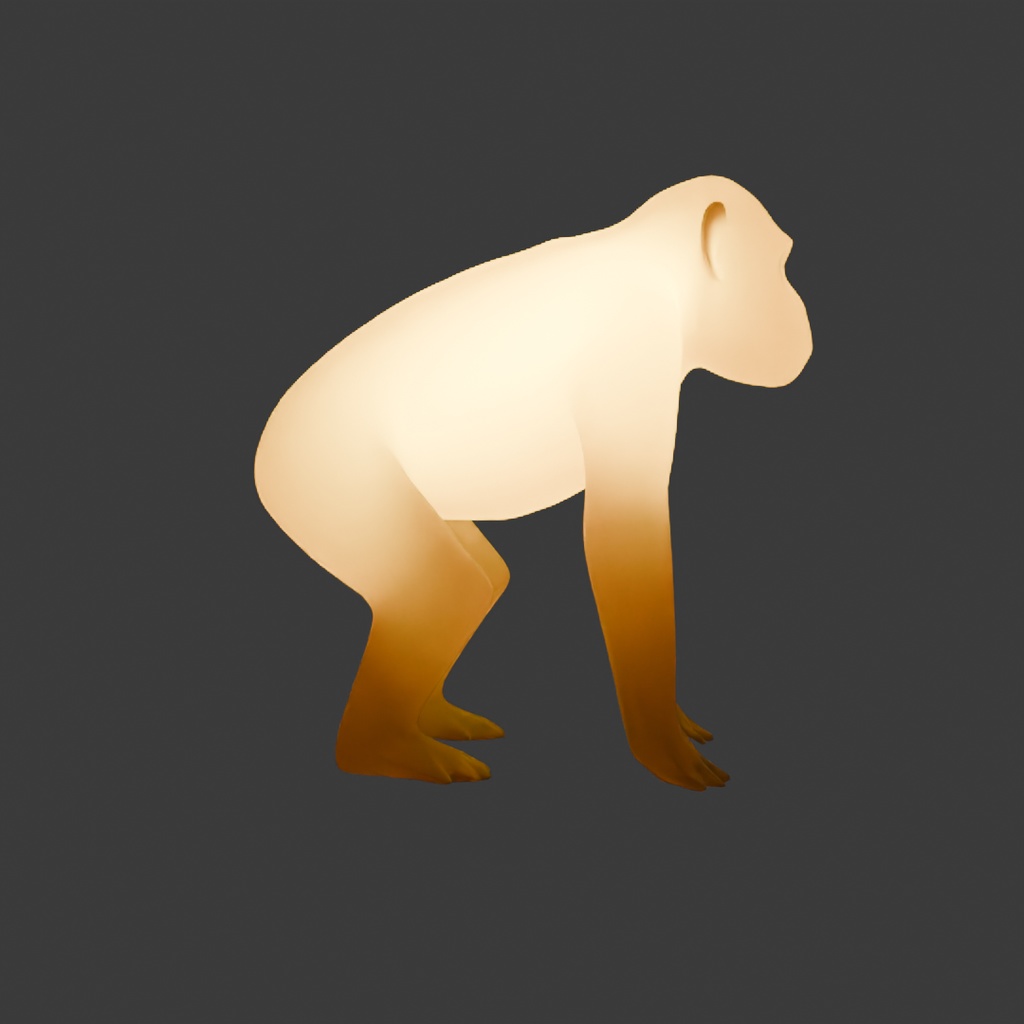 【Blender】 大型サルの間接照明 Indirect lighting for large monkeys