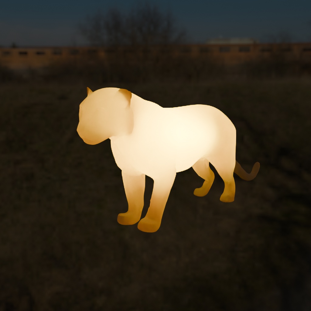 【Blender】 ネコ科の猛獣たちの間接照明 Indirect lighting for feline beasts of prey