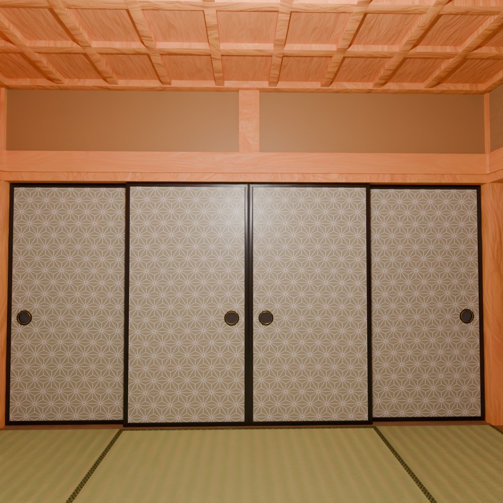 【Blender】 書院造の部屋 shoin-style Japanese-style room