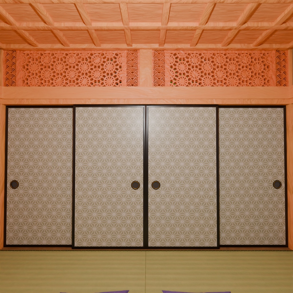 【Blender】 書院造の部屋 shoin-style Japanese-style room