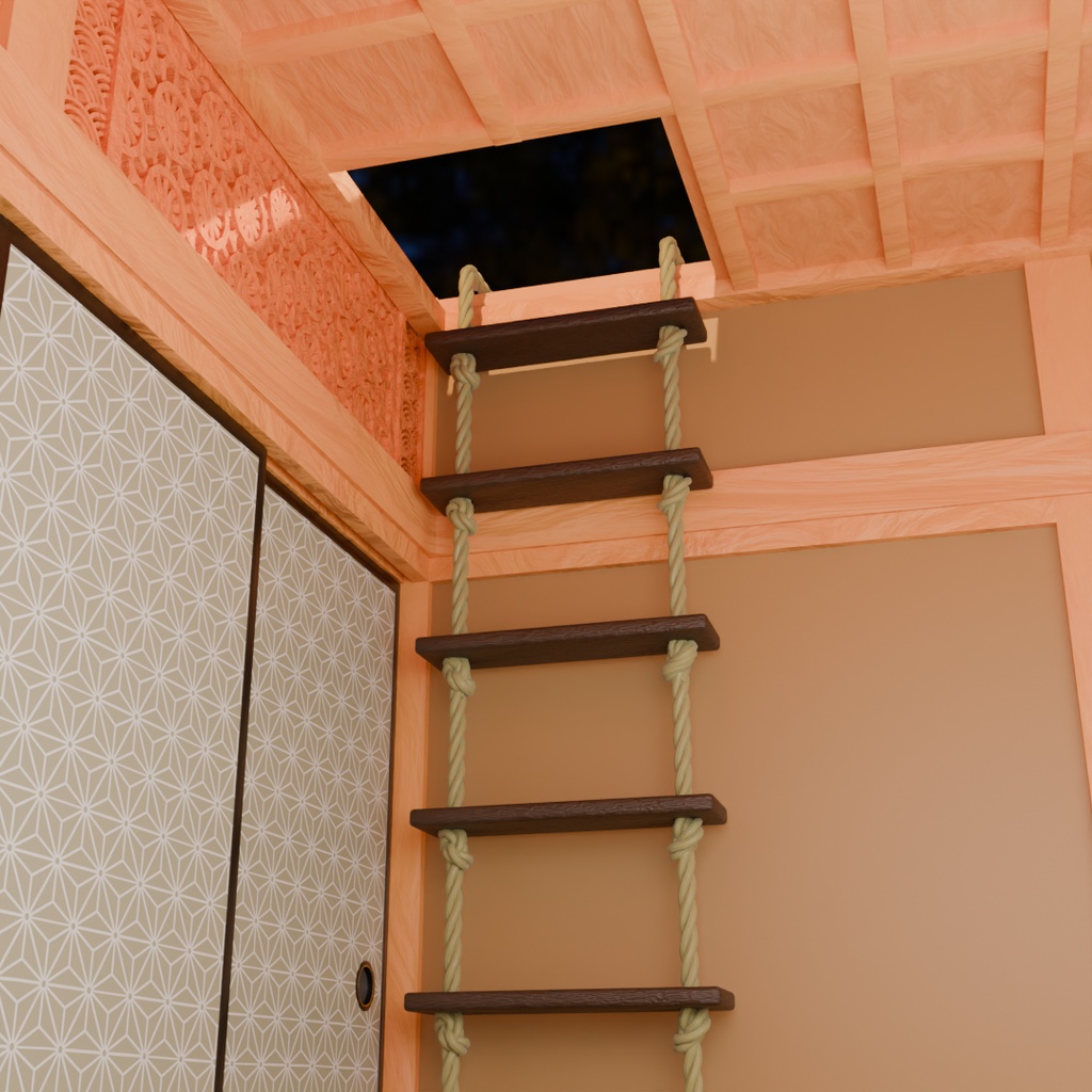 【Blender】 忍者屋敷の部屋 Ninja house room