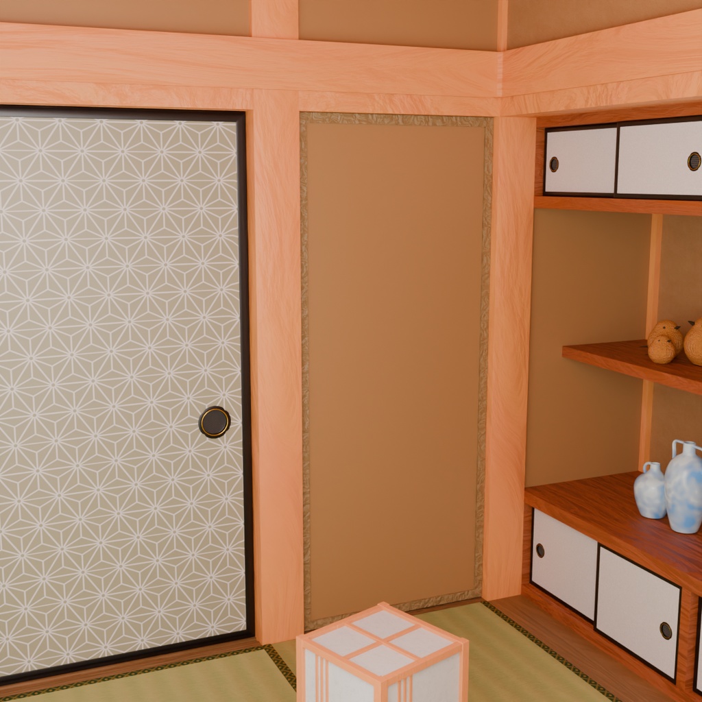 【Blender】 忍者屋敷の部屋 Ninja house room
