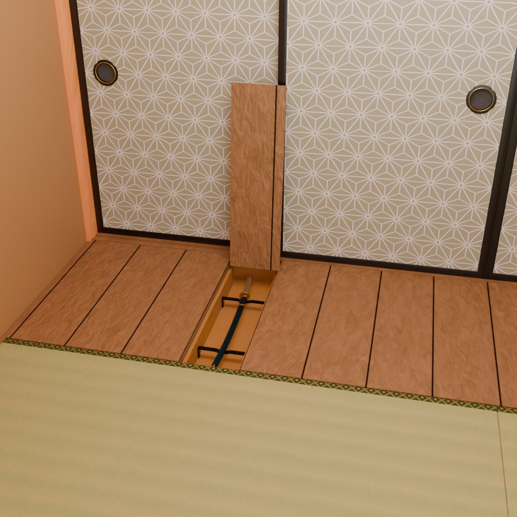 【Blender】 忍者屋敷の部屋 Ninja house room