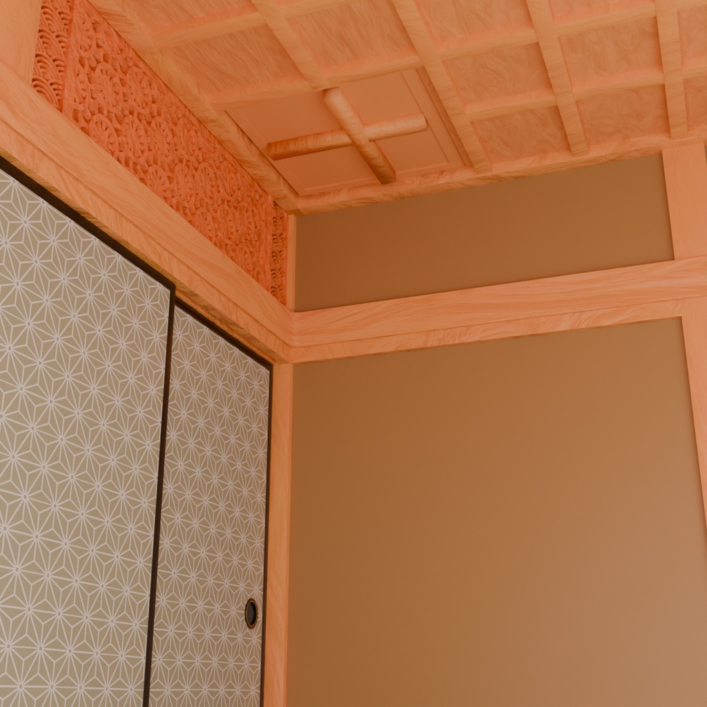 【Blender】 忍者屋敷の部屋 Ninja house room