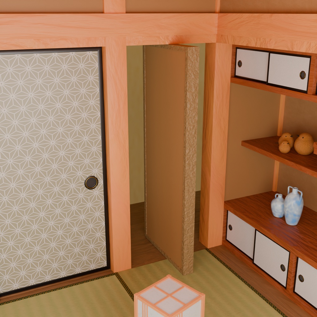 【Blender】 忍者屋敷の部屋 Ninja house room