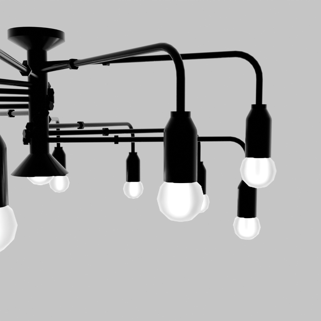 【Blender】 シンプルな12灯シーリングライト Simple 12-light ceiling light