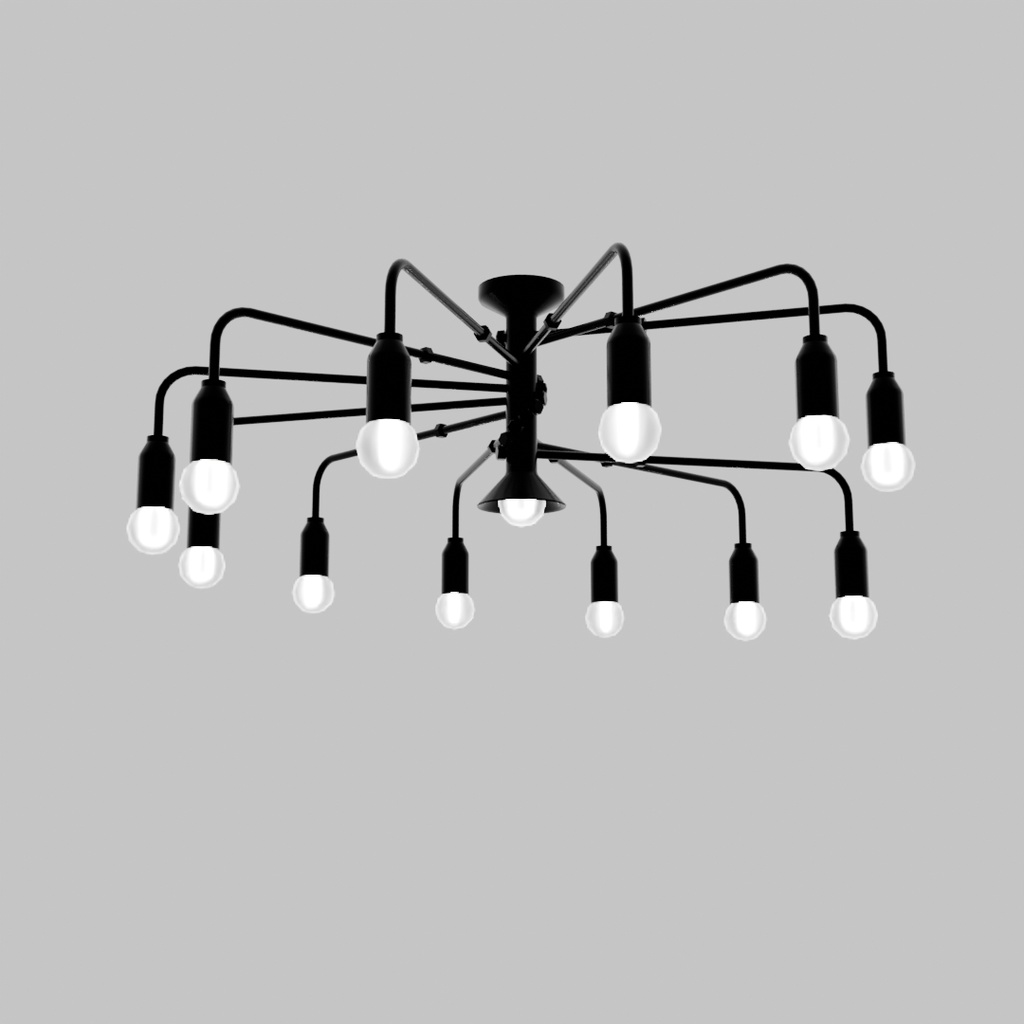 【Blender】 シンプルな12灯シーリングライト Simple 12-light ceiling light