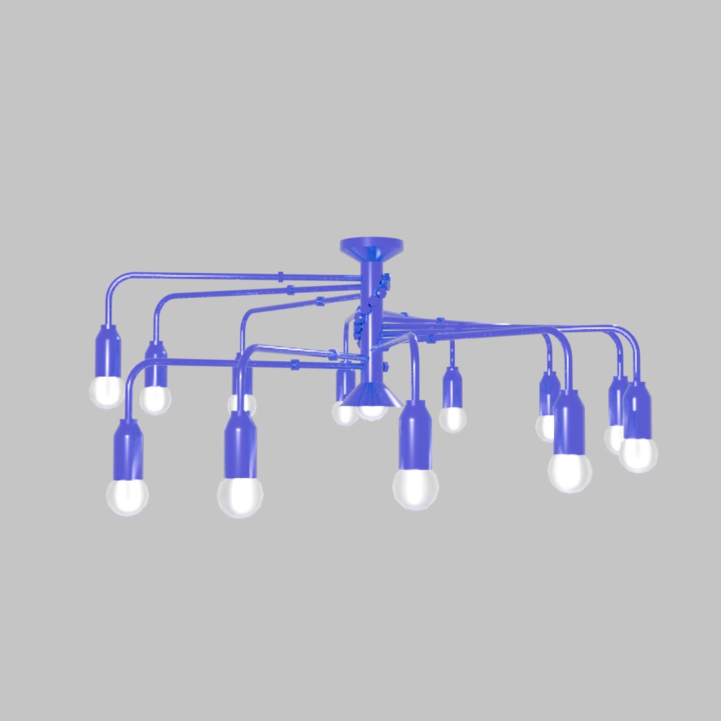 【Blender】 シンプルな12灯シーリングライト Simple 12-light ceiling light