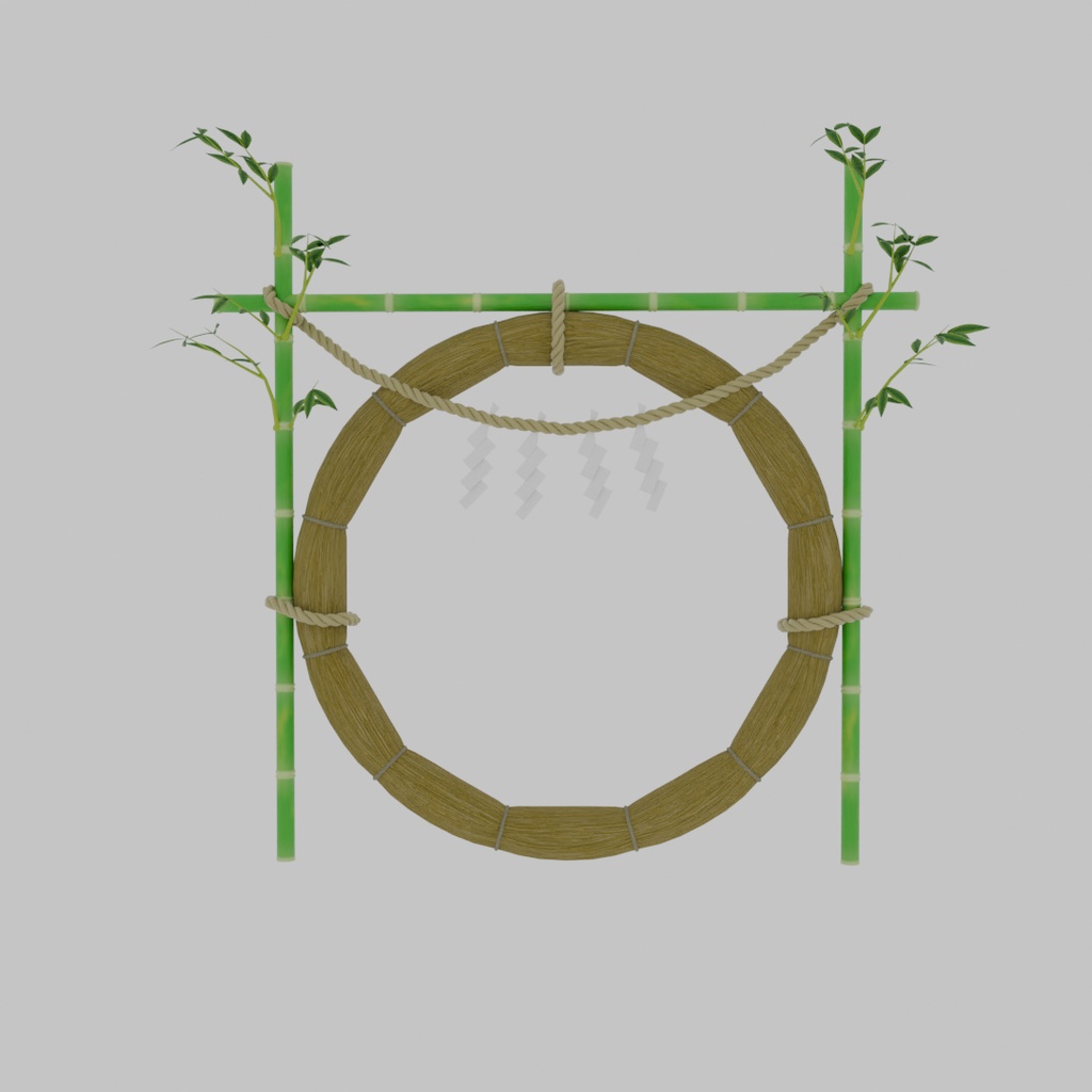 【Blender】 茅の輪くぐりの茅の輪 cogon grass ring