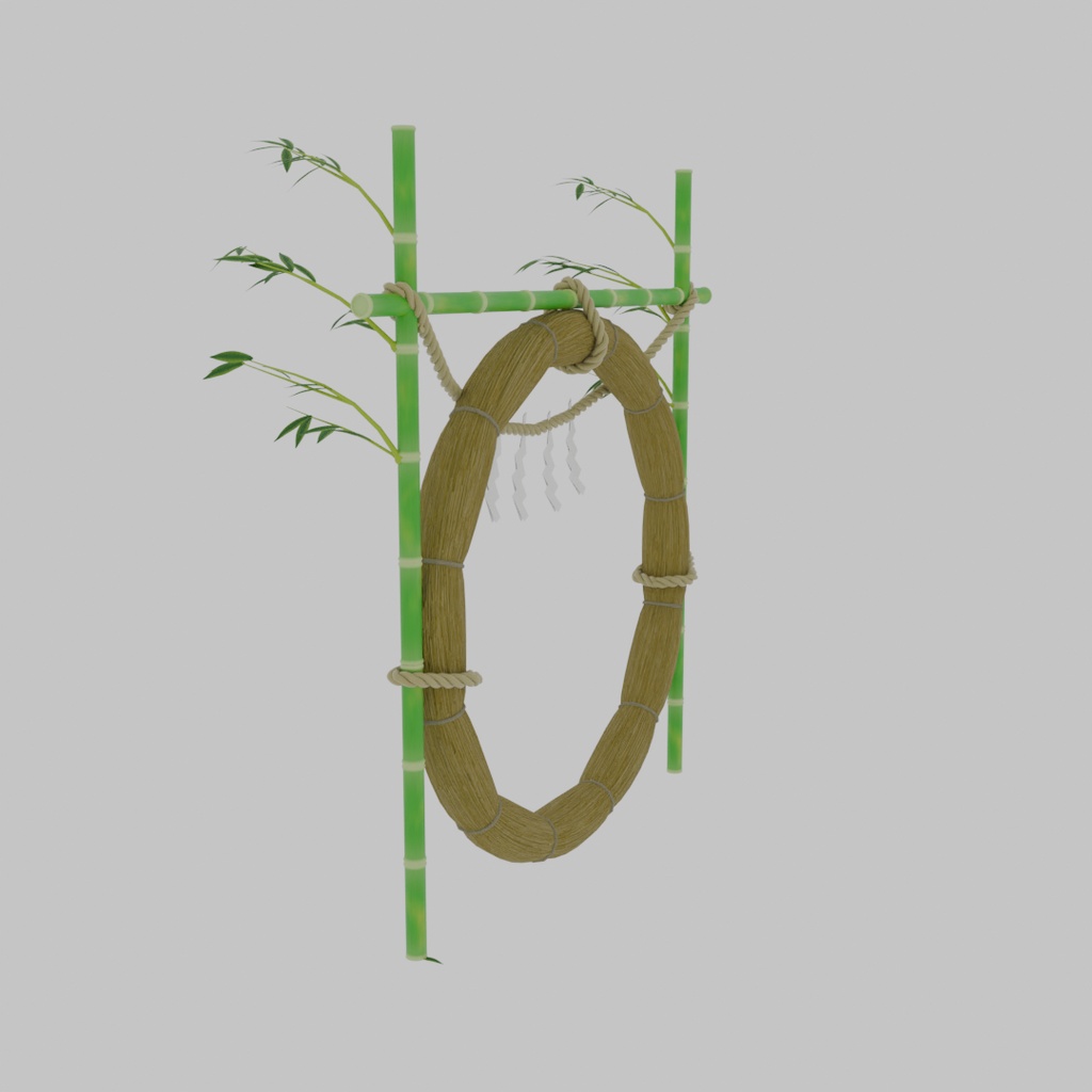 【Blender】 茅の輪くぐりの茅の輪 cogon grass ring