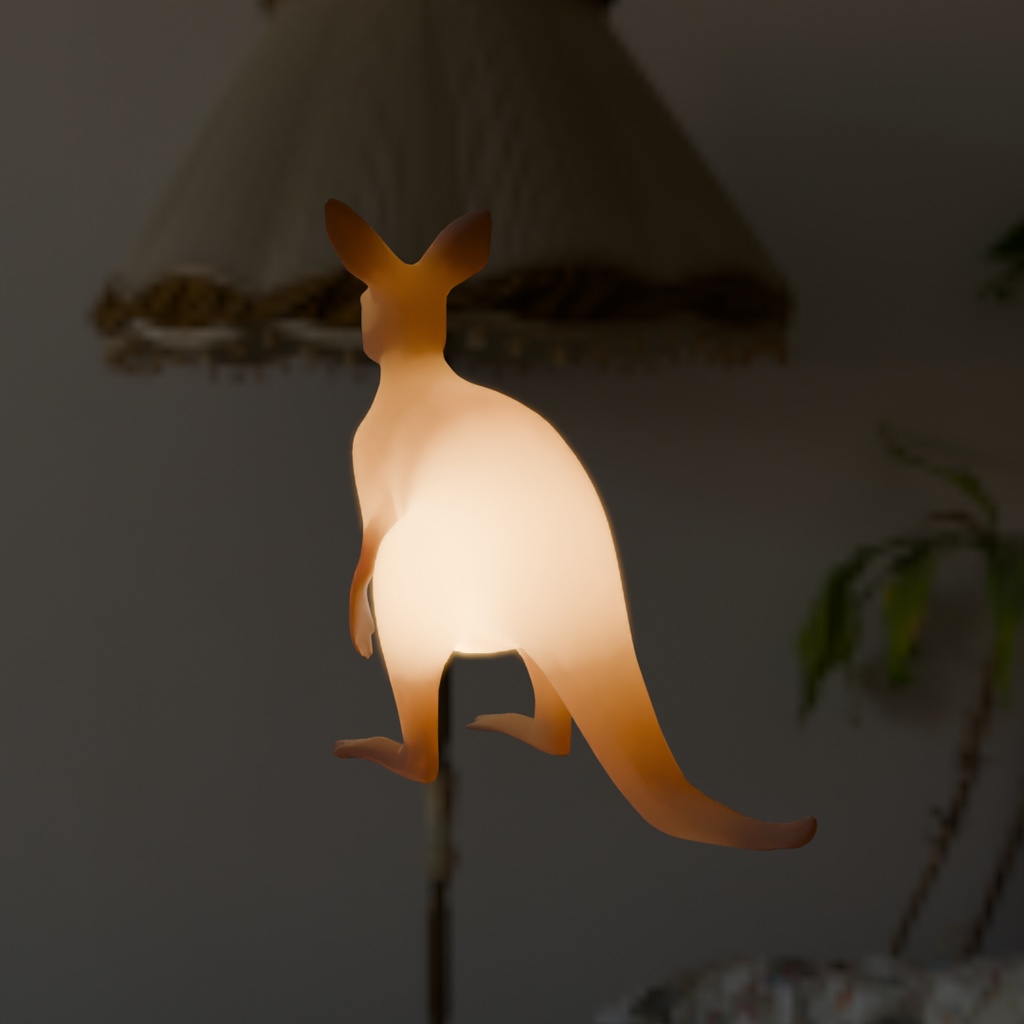 【Blender】 カンガルーの親子の間接照明 Indirect lighting of kangaroo parent and child