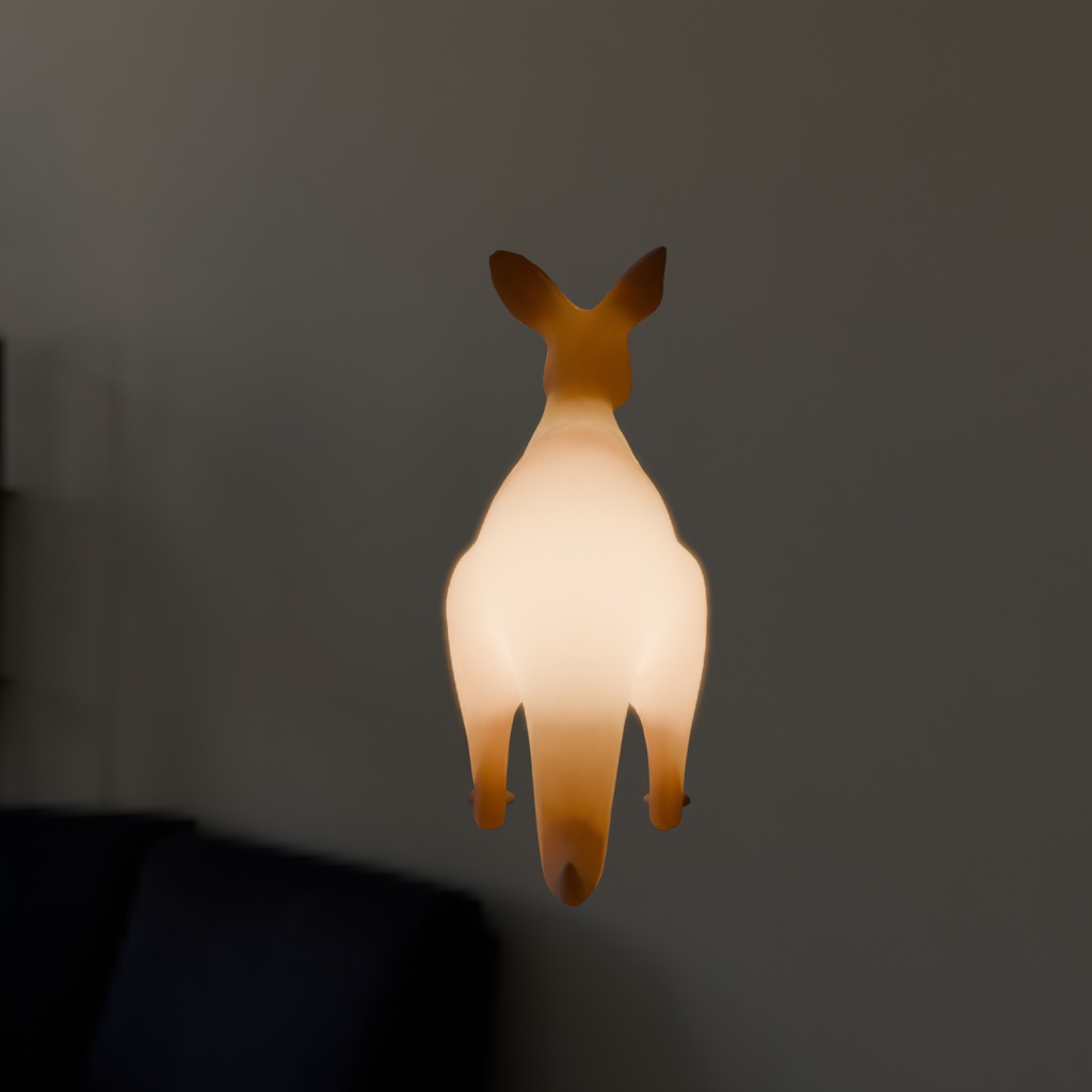 【Blender】 カンガルーの親子の間接照明 Indirect lighting of kangaroo parent and child