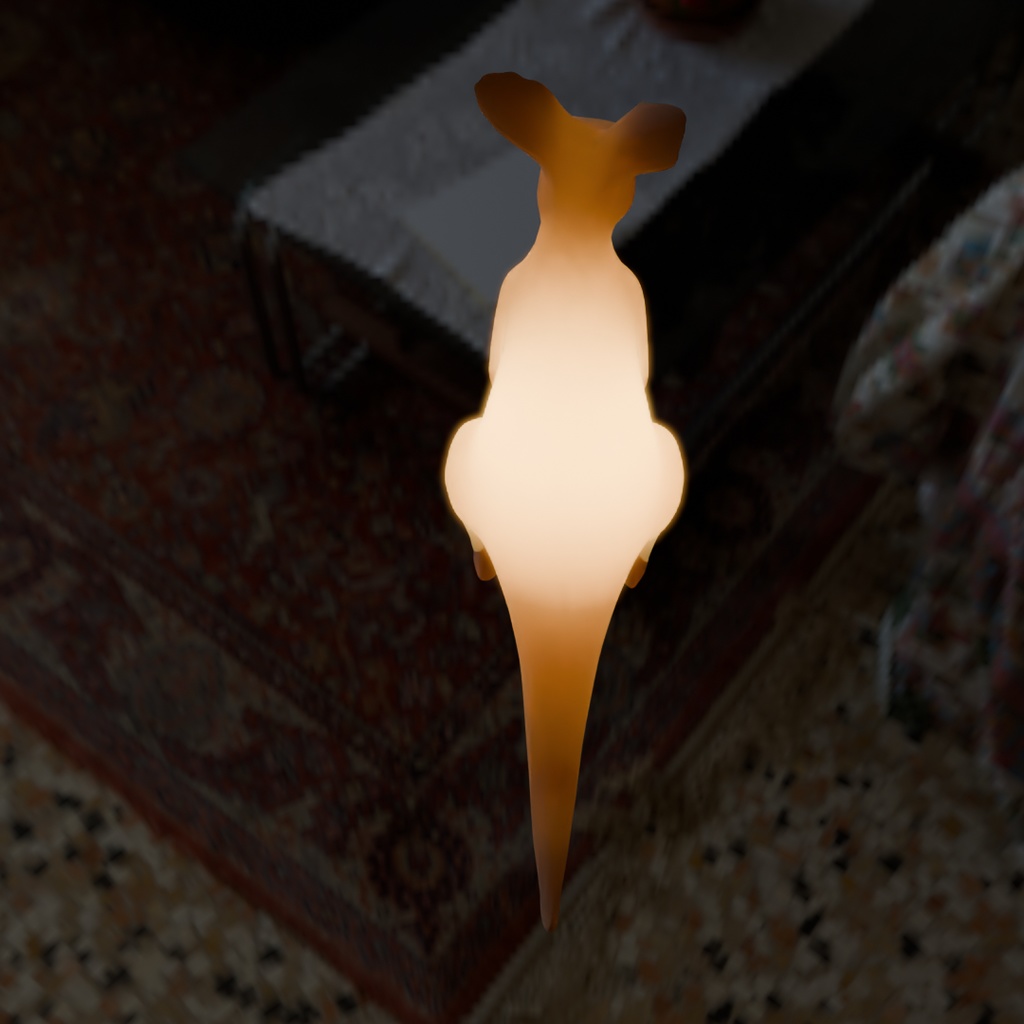 【Blender】 カンガルーの親子の間接照明 Indirect lighting of kangaroo parent and child