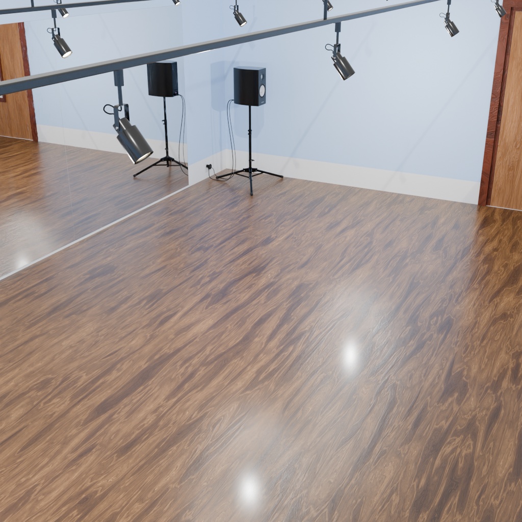 【Blender】 シンプルなダンススタジオ Simple Dance Studio