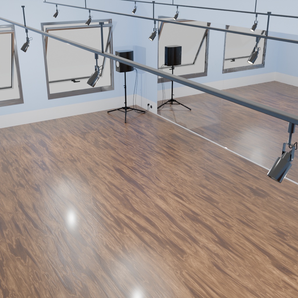 【Blender】 シンプルなダンススタジオ Simple Dance Studio