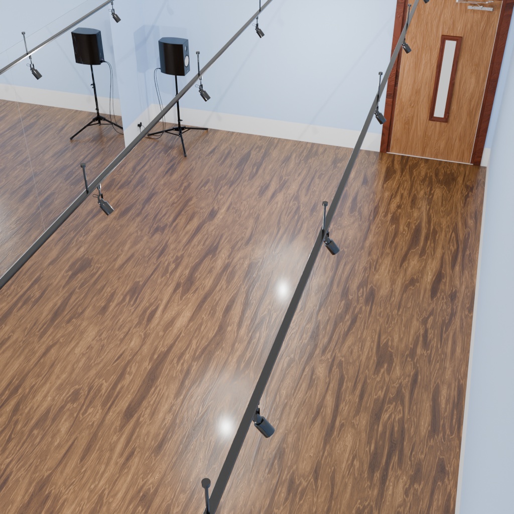 【Blender】 シンプルなダンススタジオ Simple Dance Studio