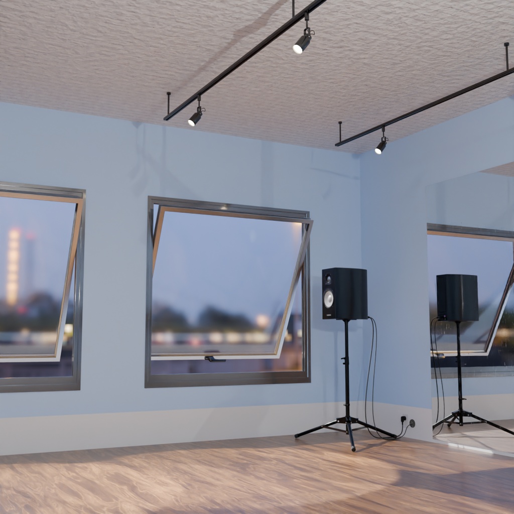 【Blender】 シンプルなダンススタジオ Simple Dance Studio