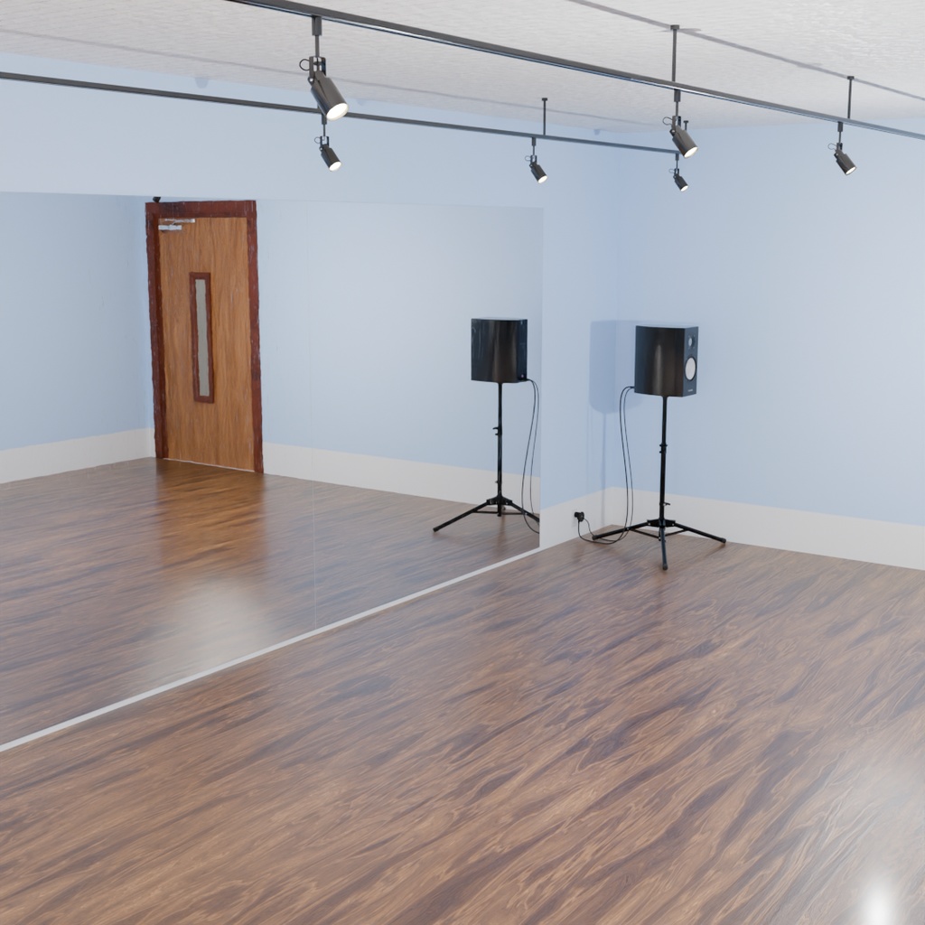 【Blender】 シンプルなダンススタジオ Simple Dance Studio