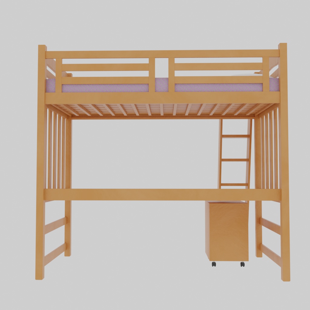 【Blender】 ロフトベッドとチェスト Loft bed and chest