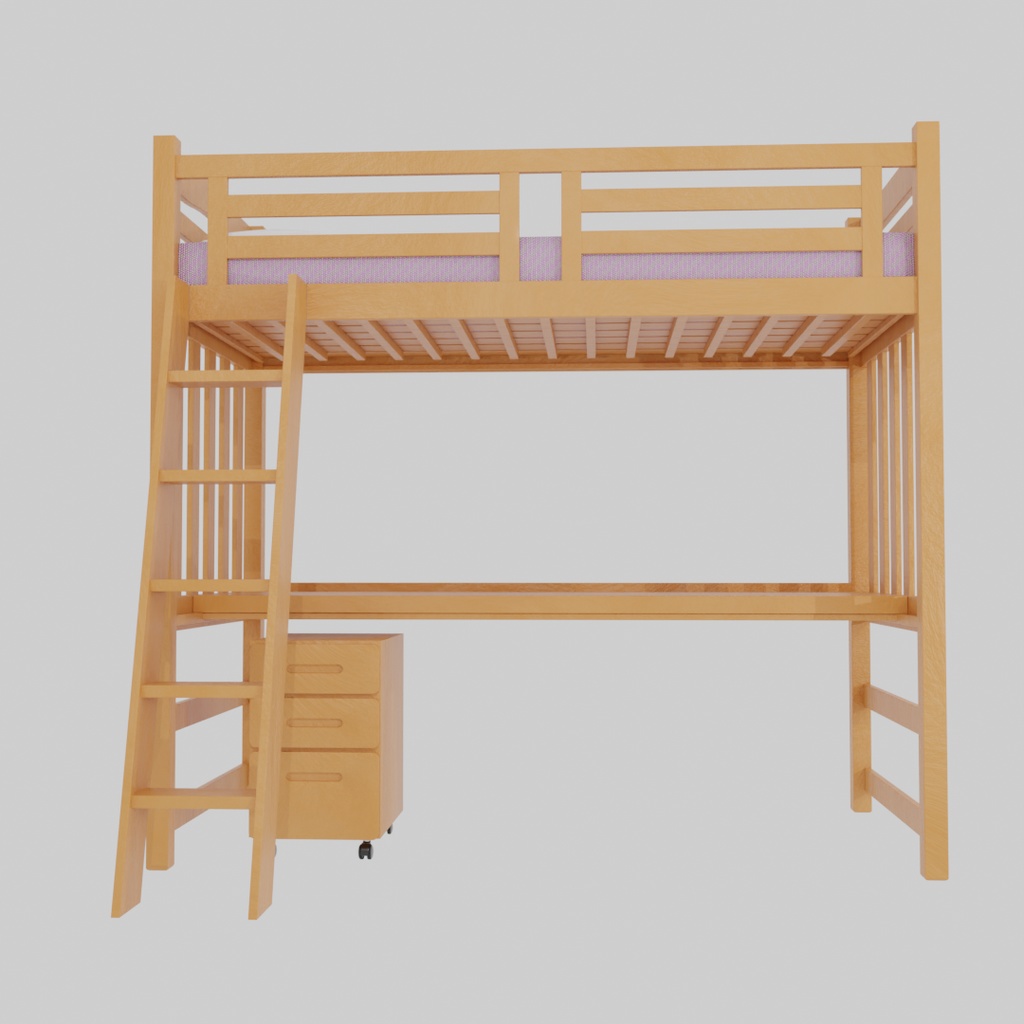 【Blender】 ロフトベッドとチェスト Loft bed and chest