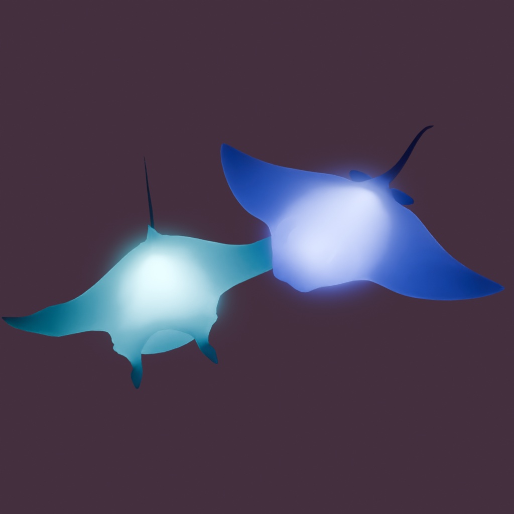 【Blender】 エイとマンタの間接照明 Indirect lighting of stingray and manta ray