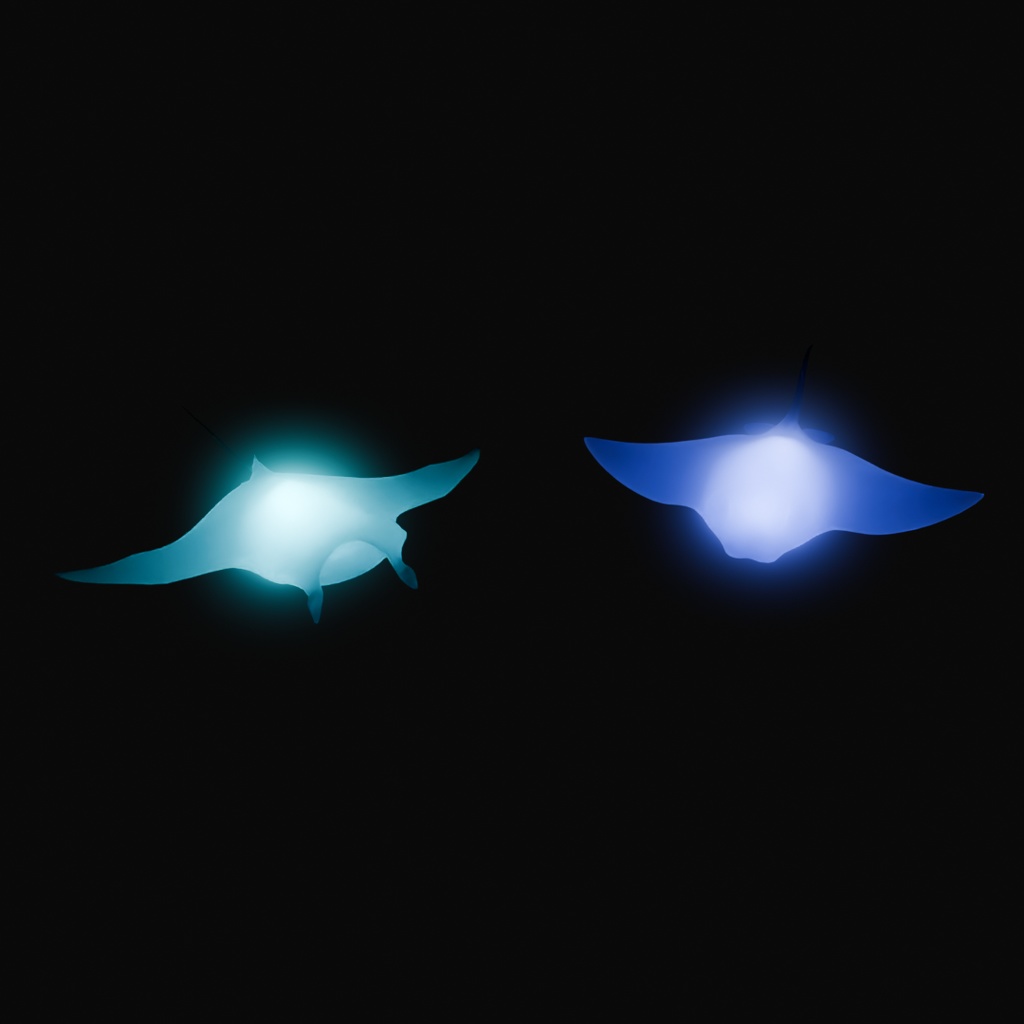 【Blender】 エイとマンタの間接照明 Indirect lighting of stingray and manta ray