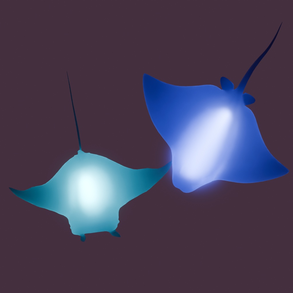 【Blender】 エイとマンタの間接照明 Indirect lighting of stingray and manta ray