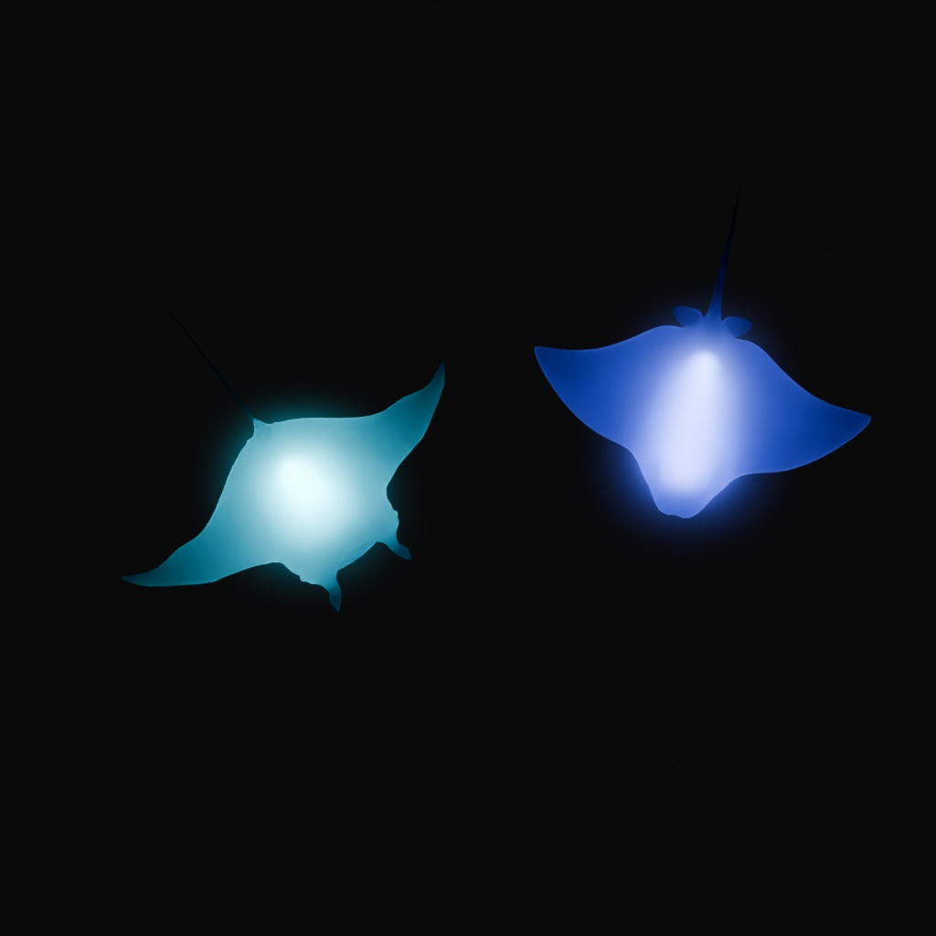 【Blender】 エイとマンタの間接照明 Indirect lighting of stingray and manta ray