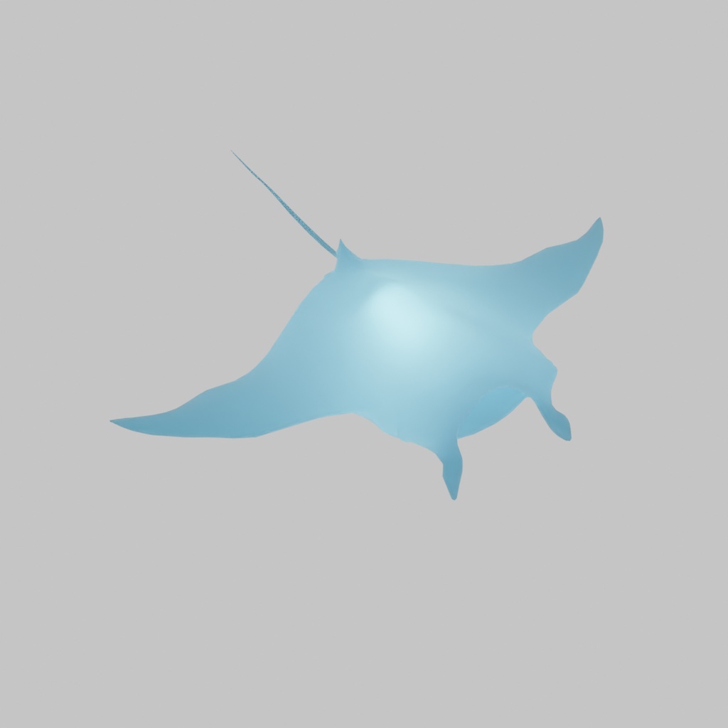 【Blender】 エイとマンタの間接照明 Indirect lighting of stingray and manta ray