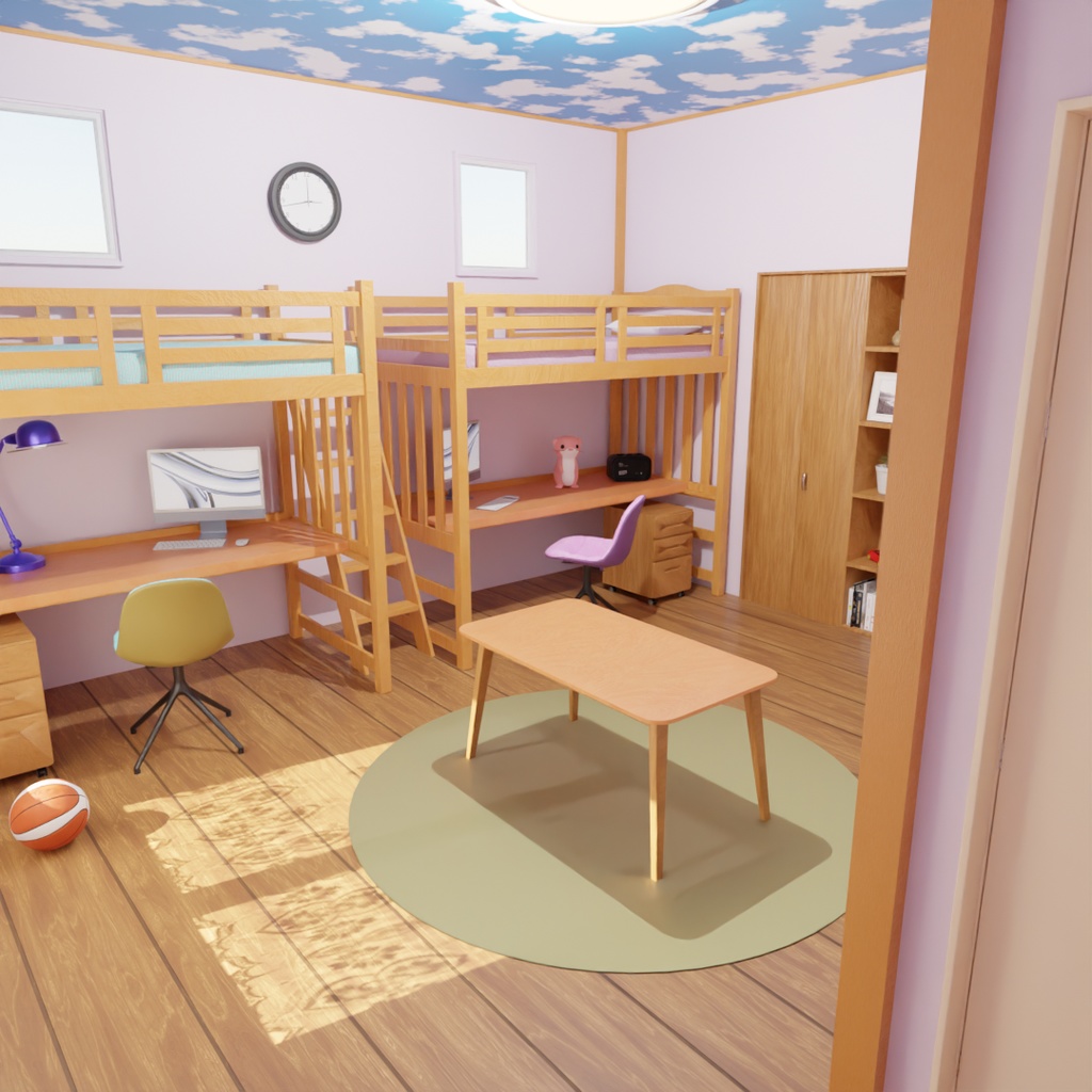 【Blender】 子供部屋(2人タイプ) Children's room (2-person type)