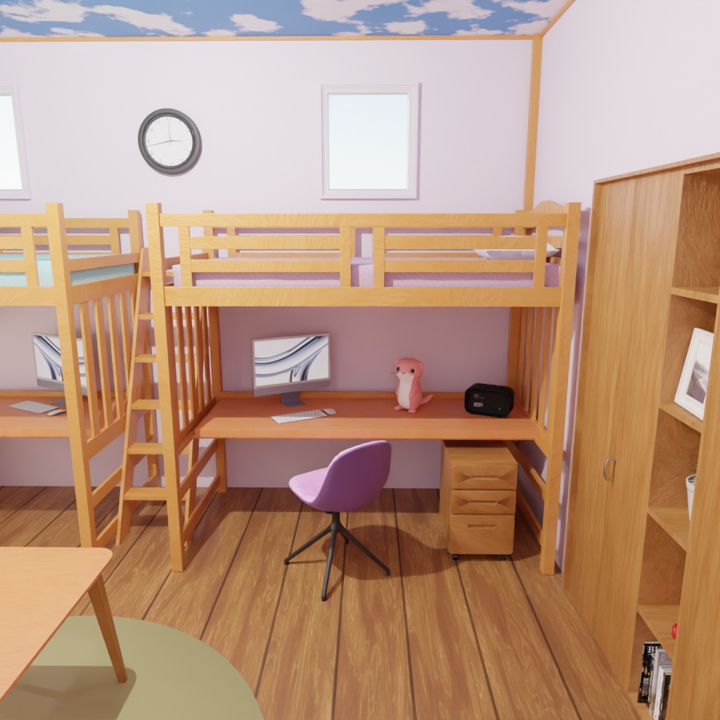 【Blender】 子供部屋(2人タイプ) Children's room (2-person type)