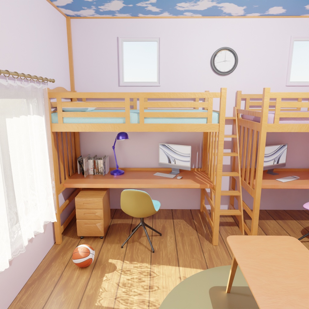 【Blender】 子供部屋(2人タイプ) Children's room (2-person type)